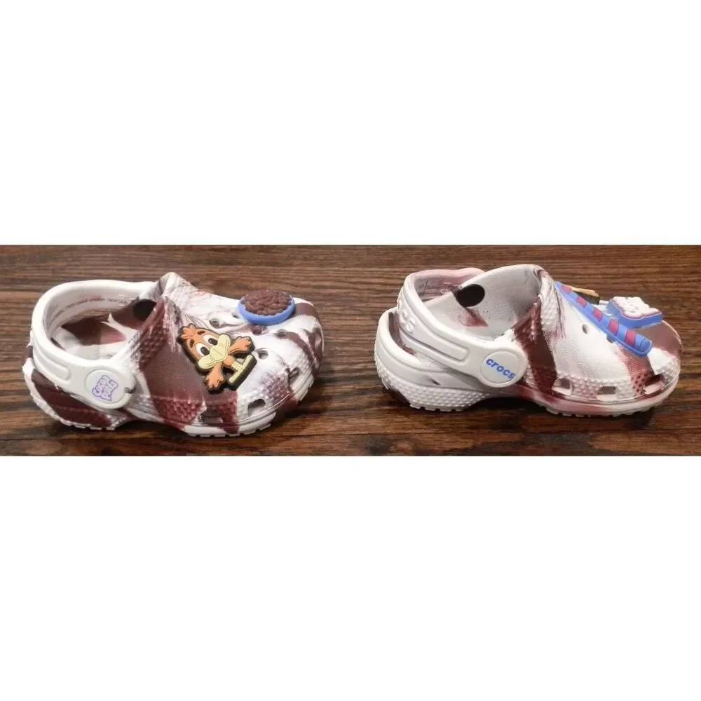 Crocs Cocoa Puffs Cereal Clogs Shoes Sandals Brown White Kids Toddler Size 4